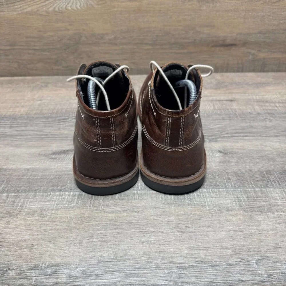 Steve Madden P-Ivon Wood Brown Leather Chukka Boots Men's Size 10.5